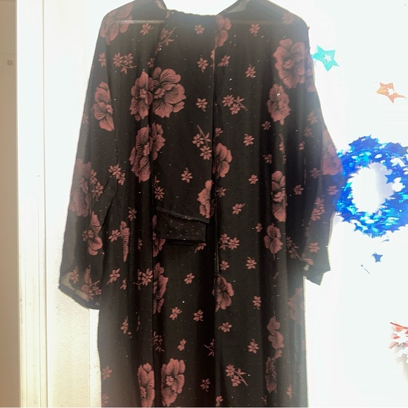 No. 6 Black and Pink Floral Long Sleeve Dress - Picture 5 of 5